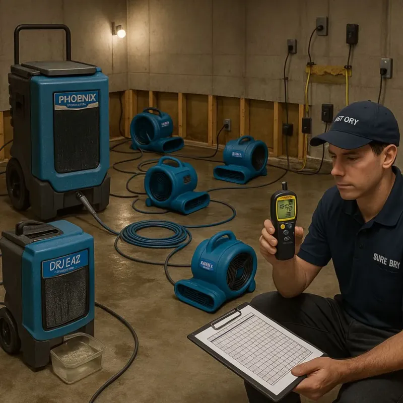 Structural Drying and Dehumidification process in Brownsburg, IN